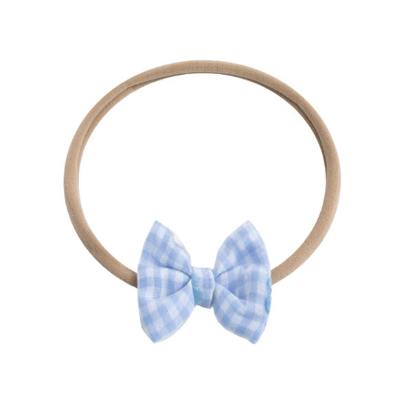 Blue gingham daisy lace hair accessories