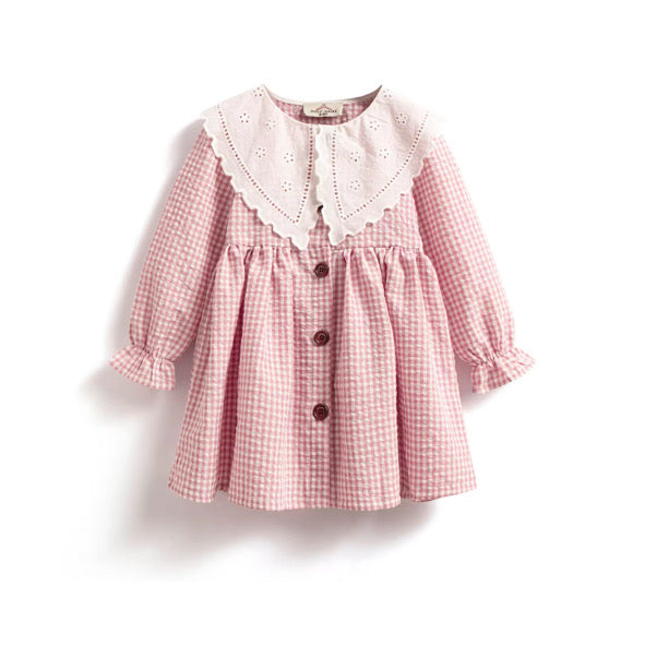 Blush gingham dress