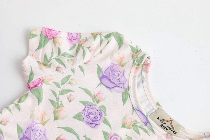 Lilac rose short sleeve dress