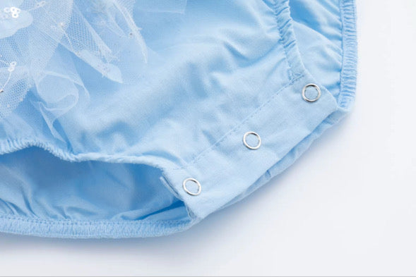 Butterfly kisses romper (blue)