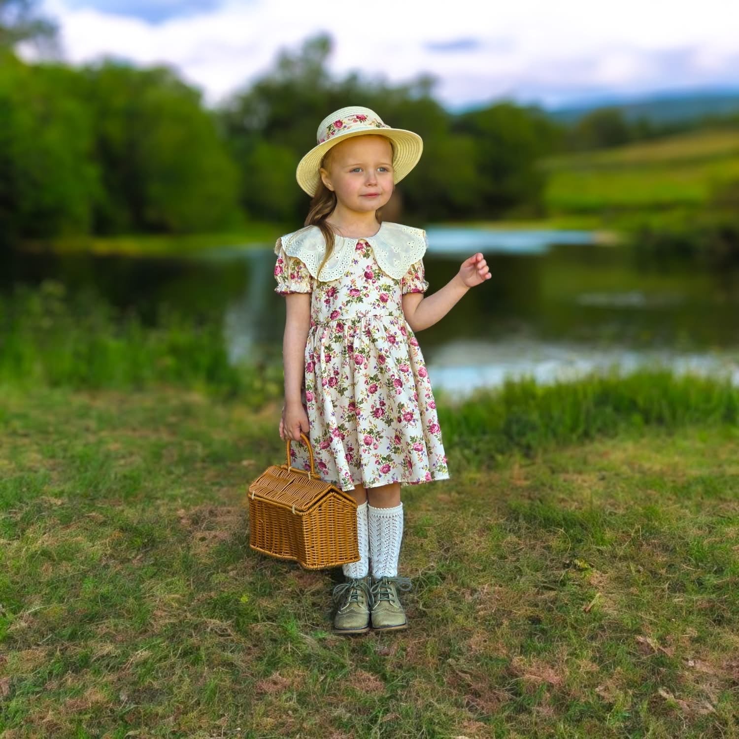 Vintage woodland rose dress