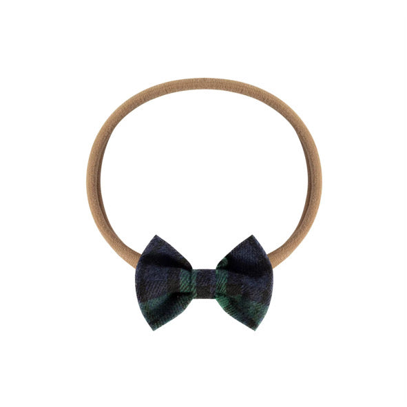 Green tartan hair accessory