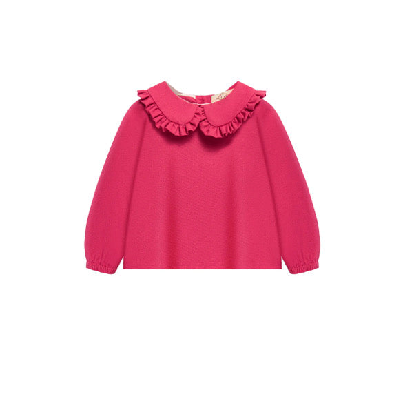 Frill collar long sleeve blouse