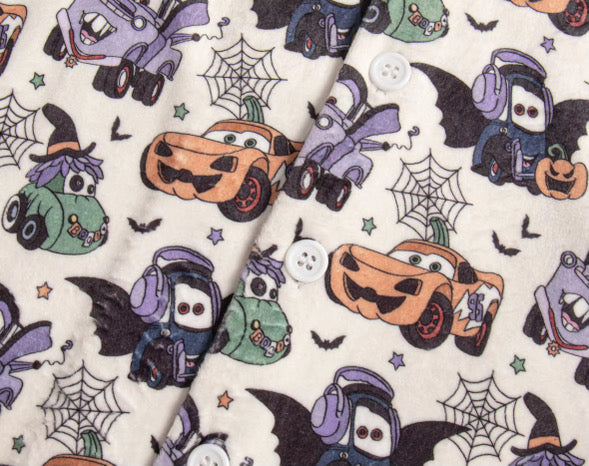 PRE ORDER Halloween cars buttoned pyjamas (latest dispatch 20th of October)