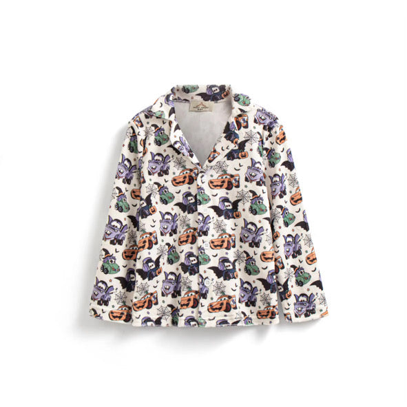 PRE ORDER Halloween cars buttoned pyjamas (latest dispatch 20th of October)
