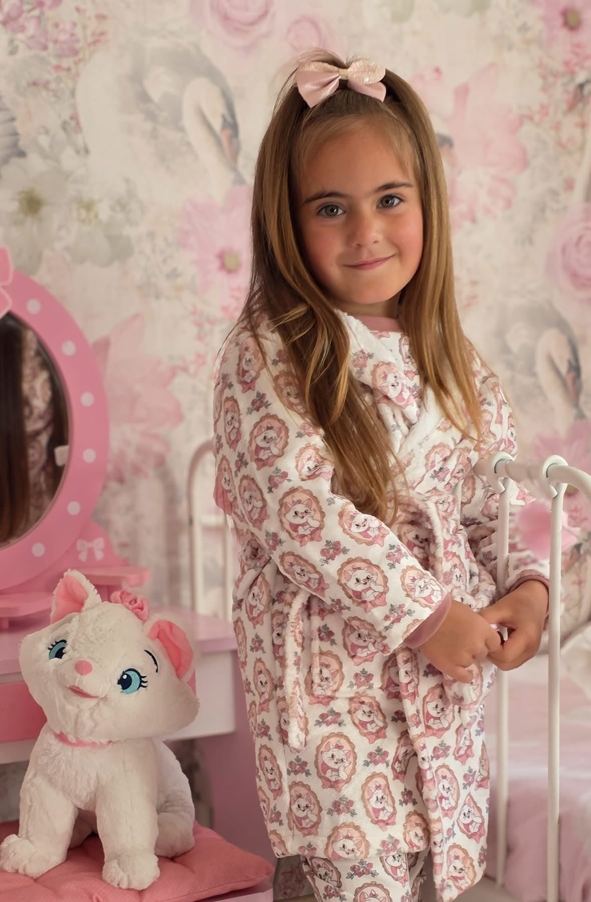 Pink kitty dressing gown