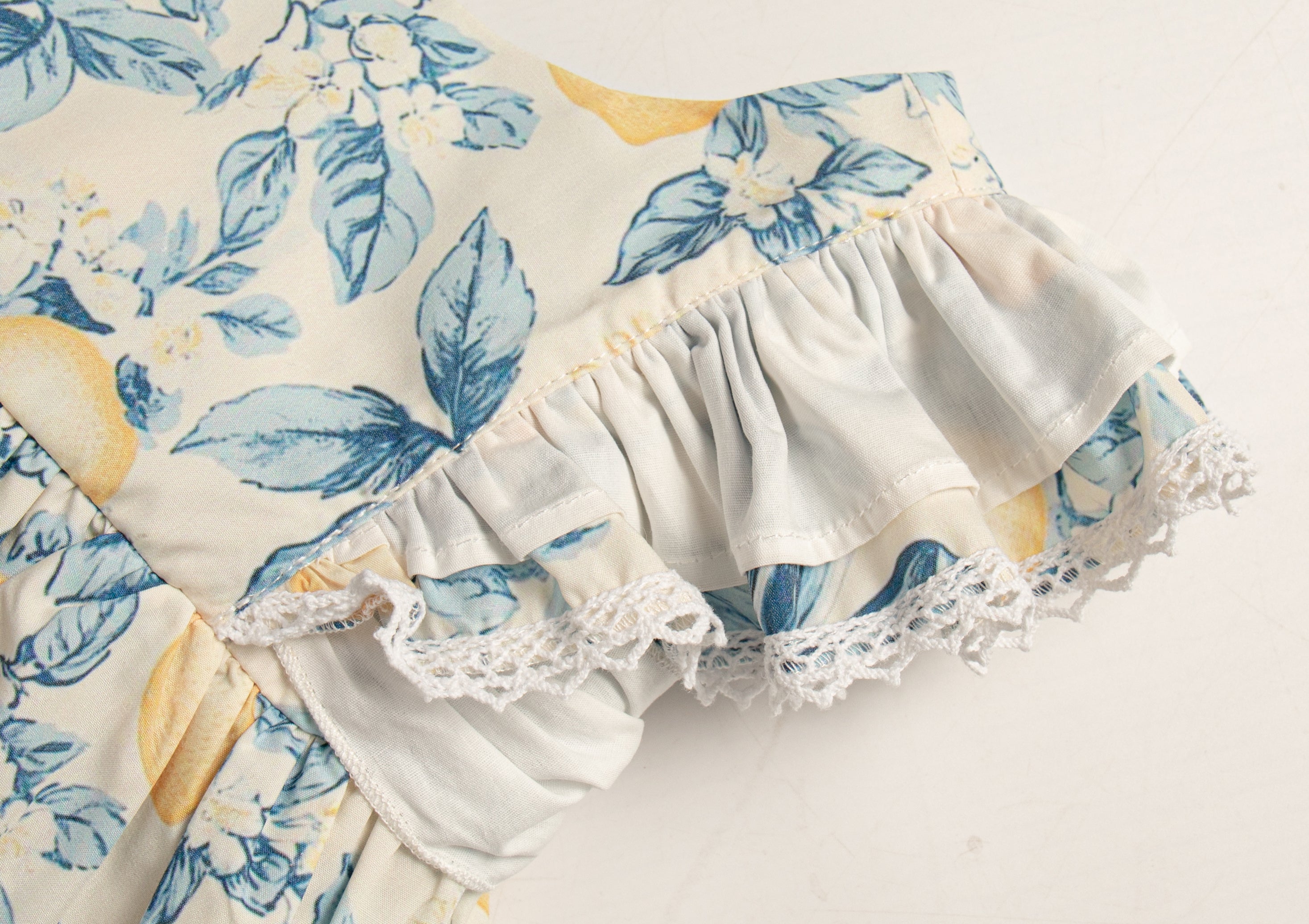 Lemon fields tie back romper