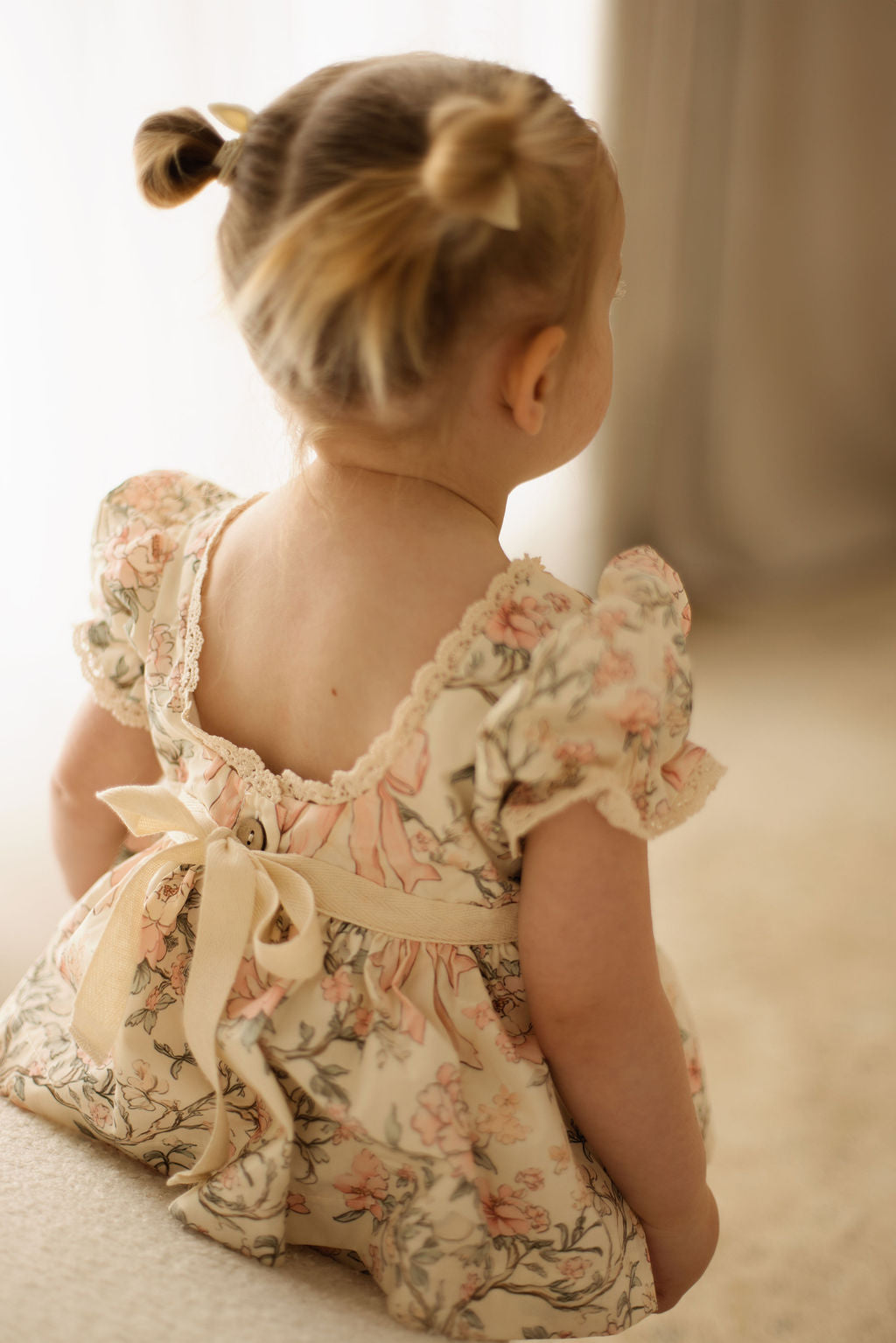 Vintage bow garden romper