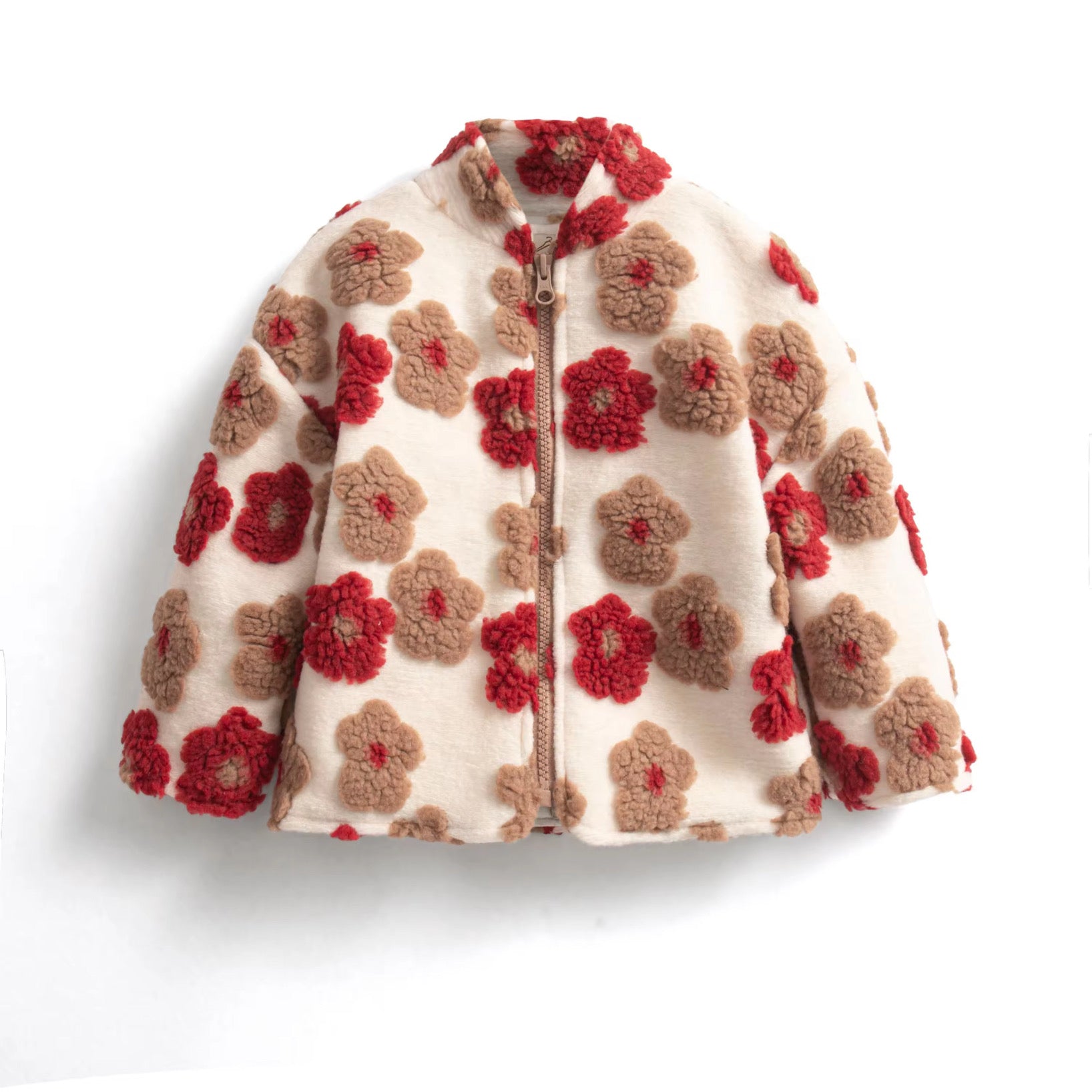 Red floral teddy jacket