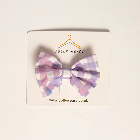 Lilac daise gingham hair accessories