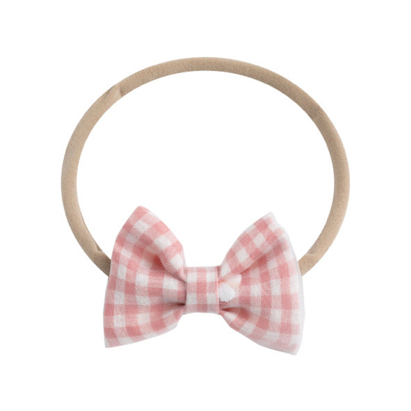 Peach daisy gingham hair accessories