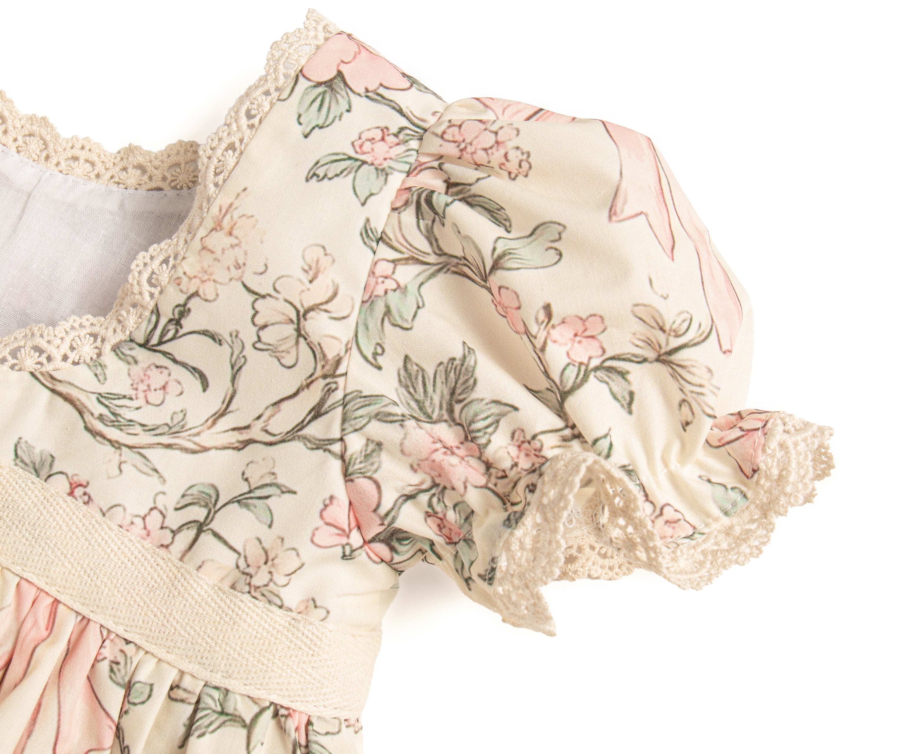 Vintage bow garden romper