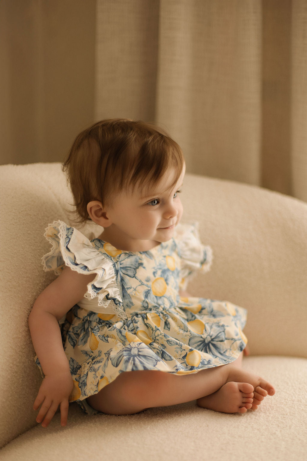 Lemon fields tie back romper