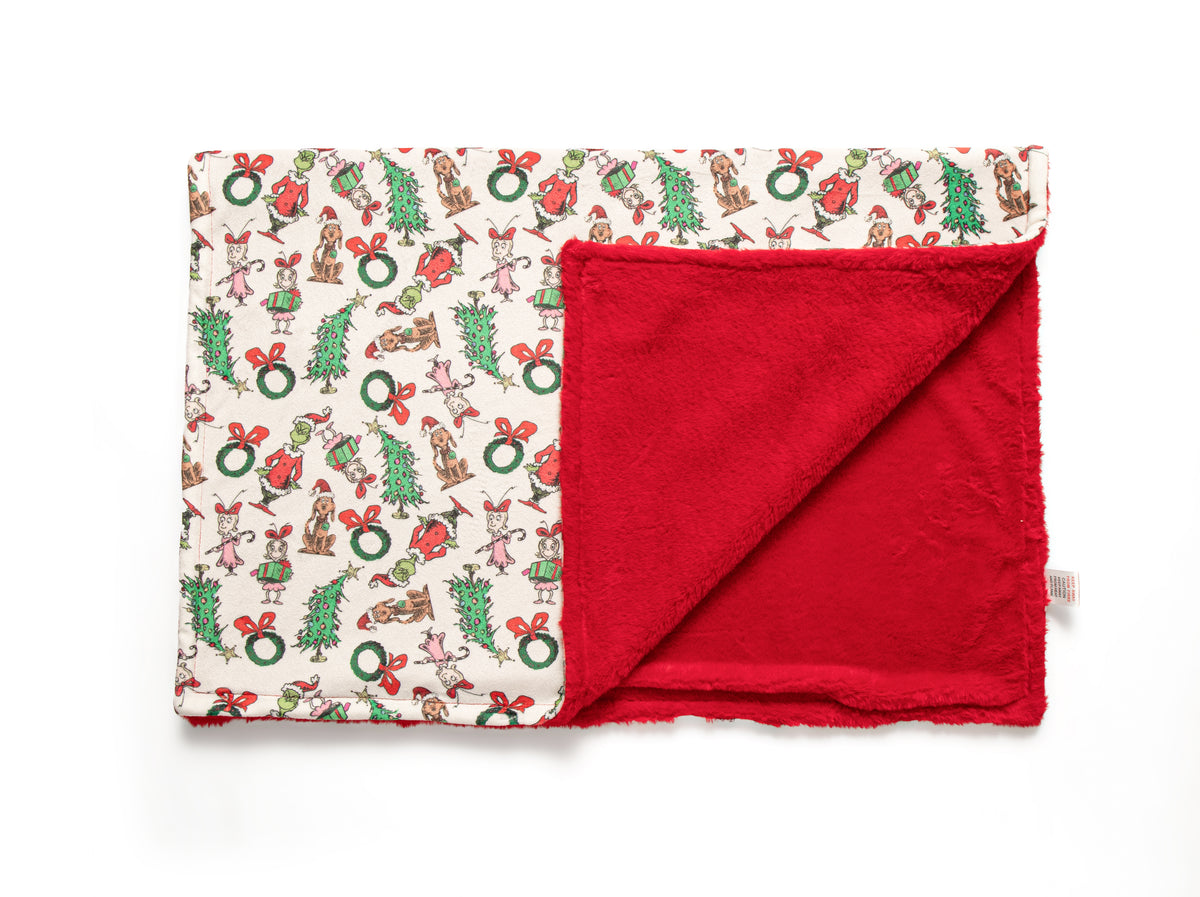 Mean one red fleece lined blanket
