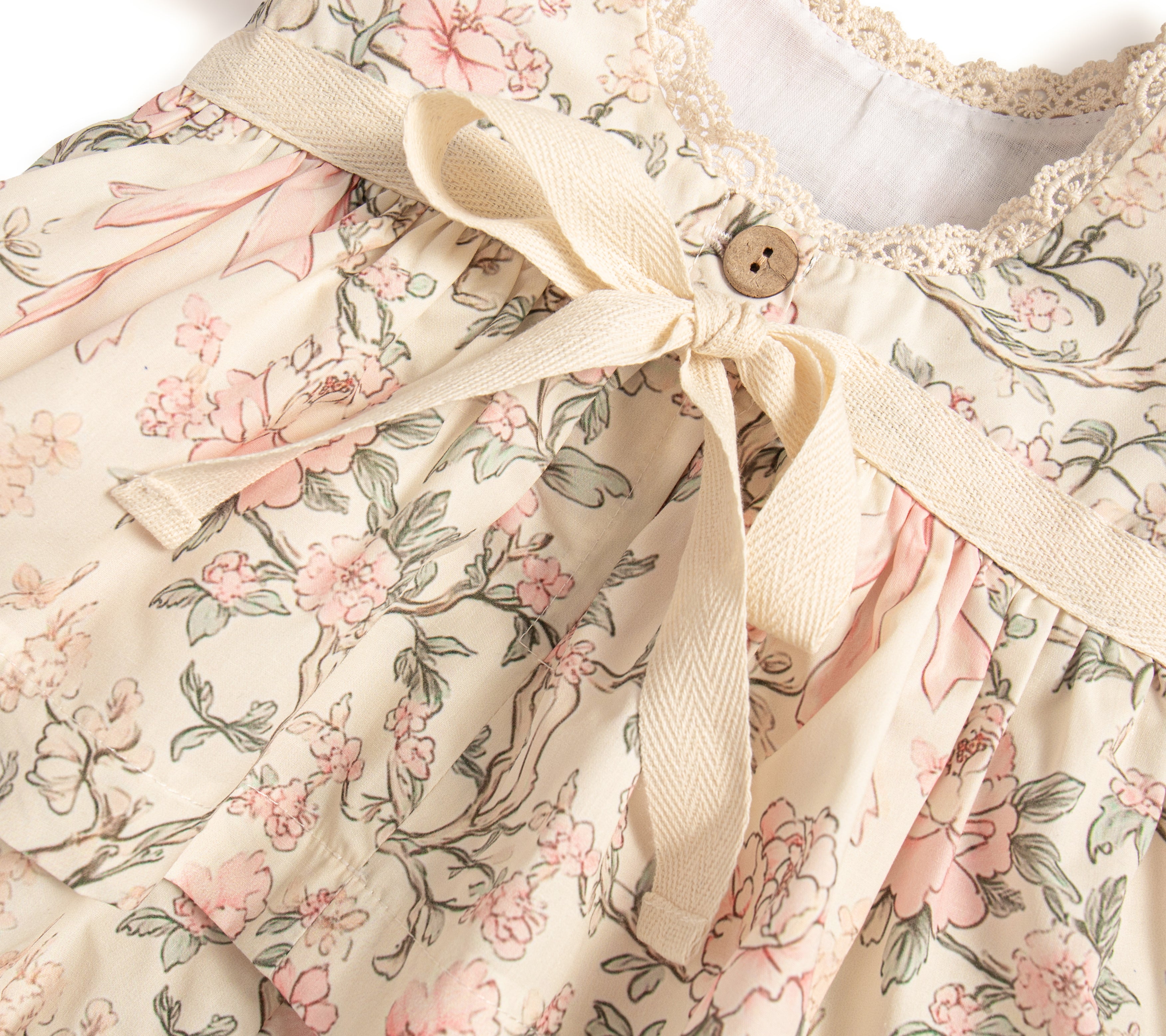 Vintage bow garden romper