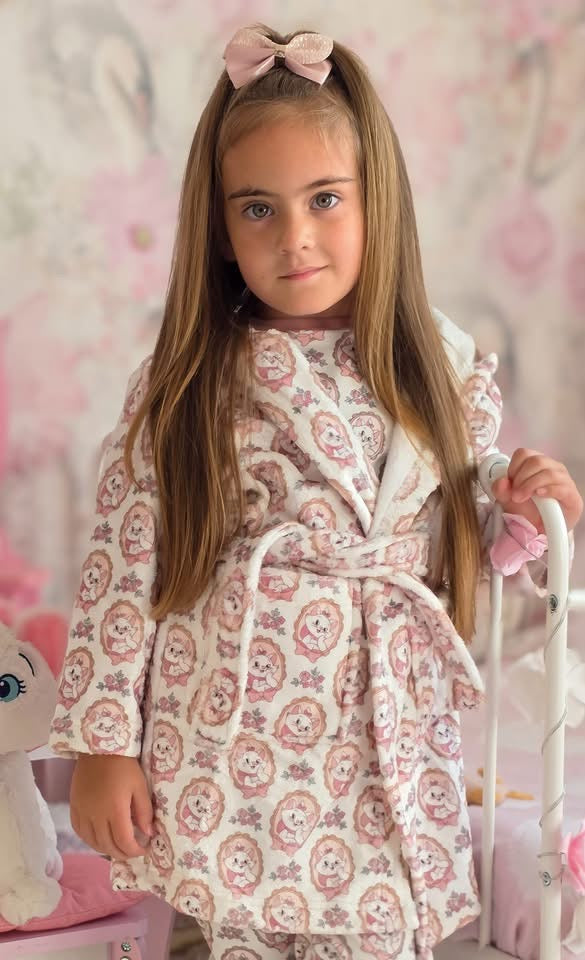 Pink kitty dressing gown