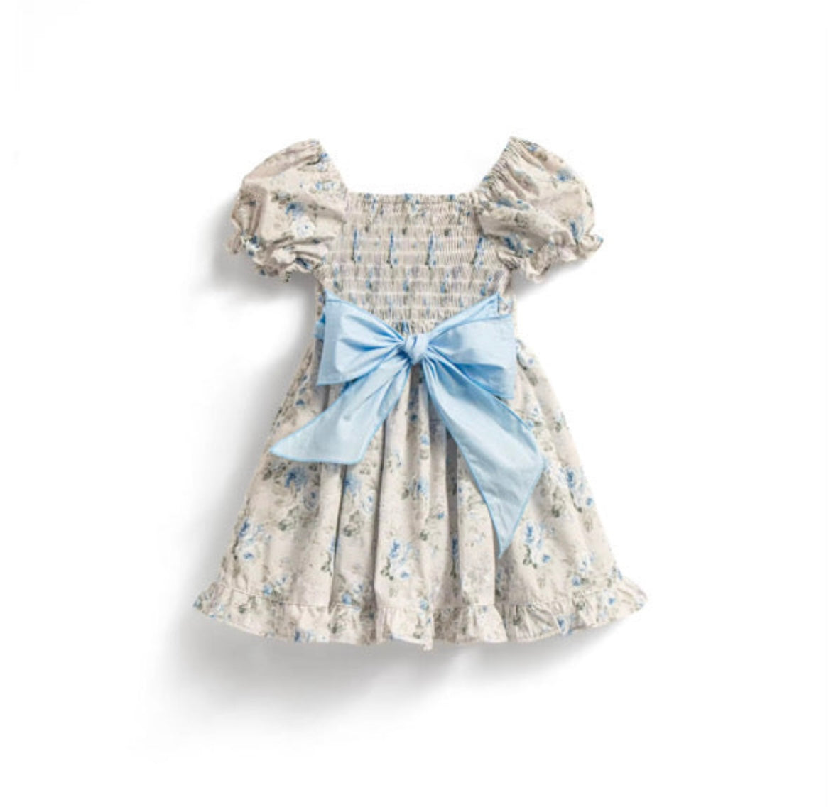 Blue floral tie back dress