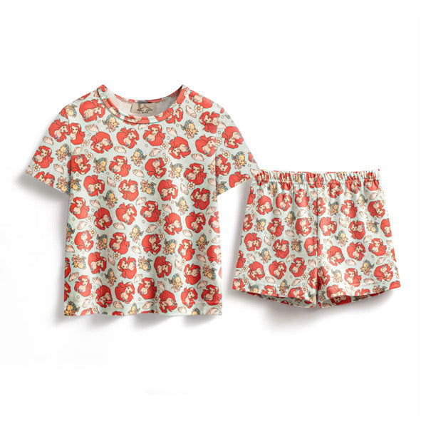 Mermaid shell pyjamas shorts set
