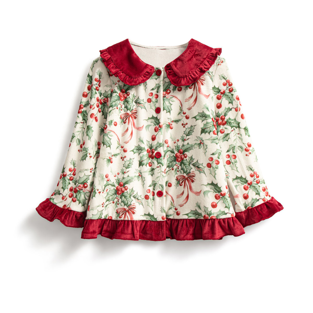 Holly berry buttoned pyjamas