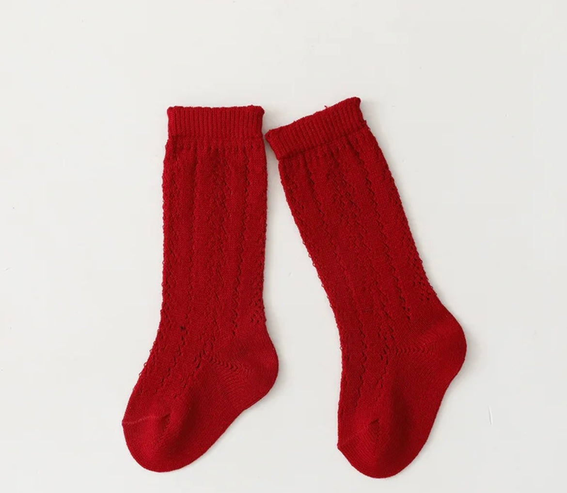 Openwork knee high socks