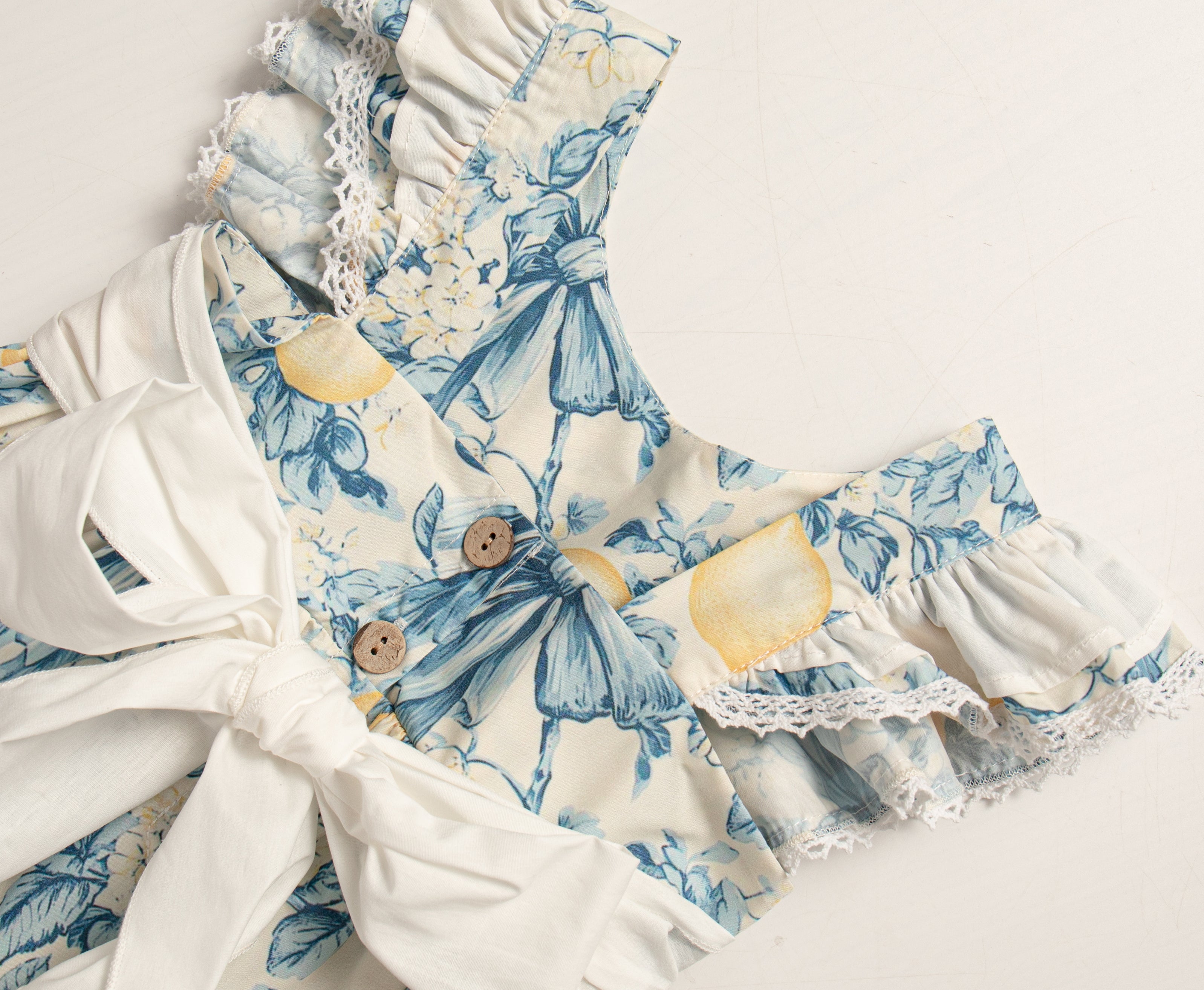 Lemon fields tie back dress
