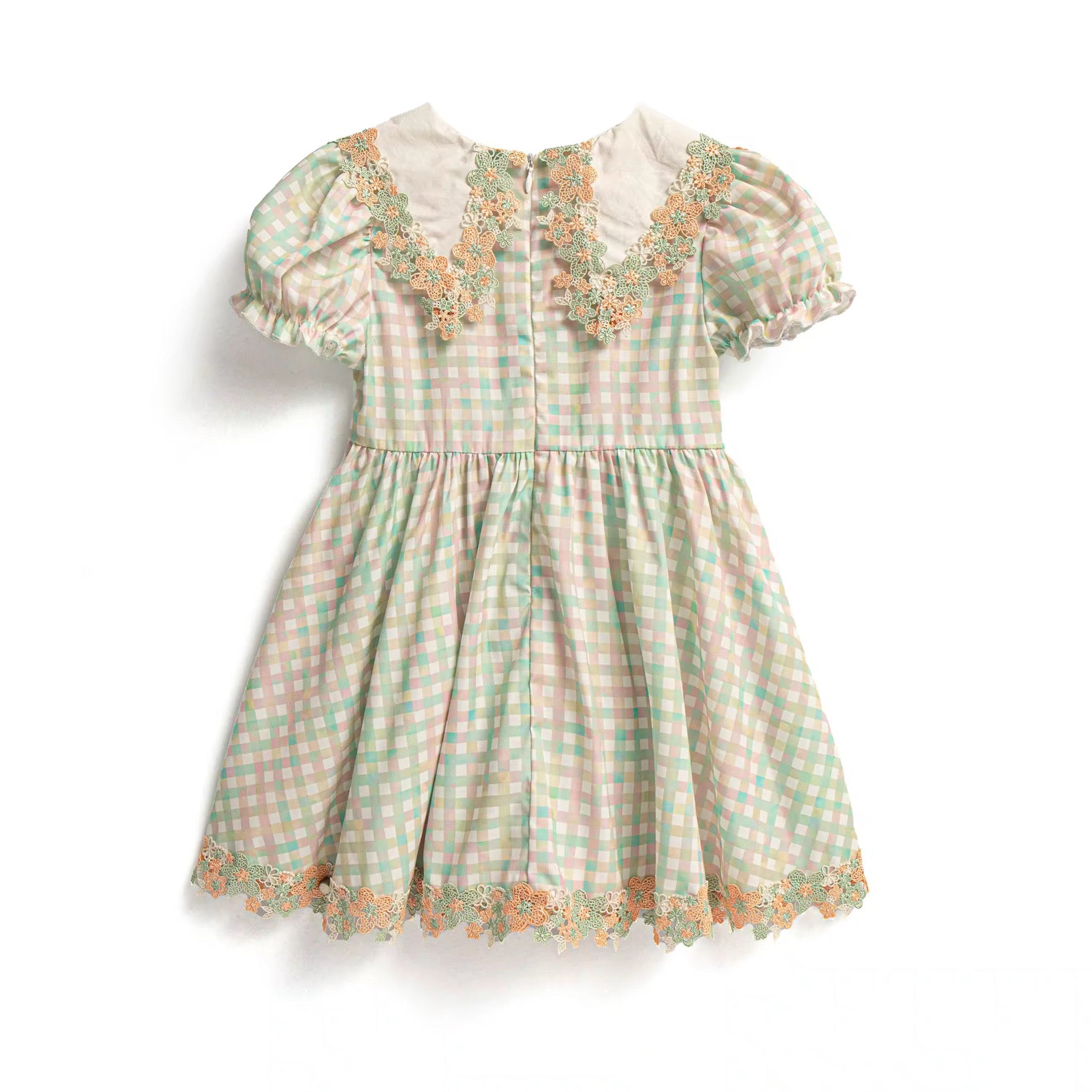Sage daise gingham dress