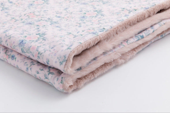 Blue grey floral blanket