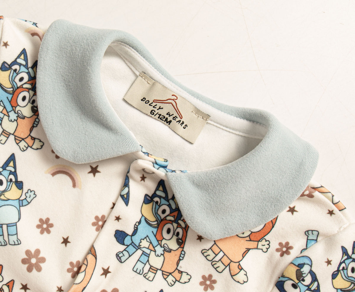 Blue dog sleepsuit