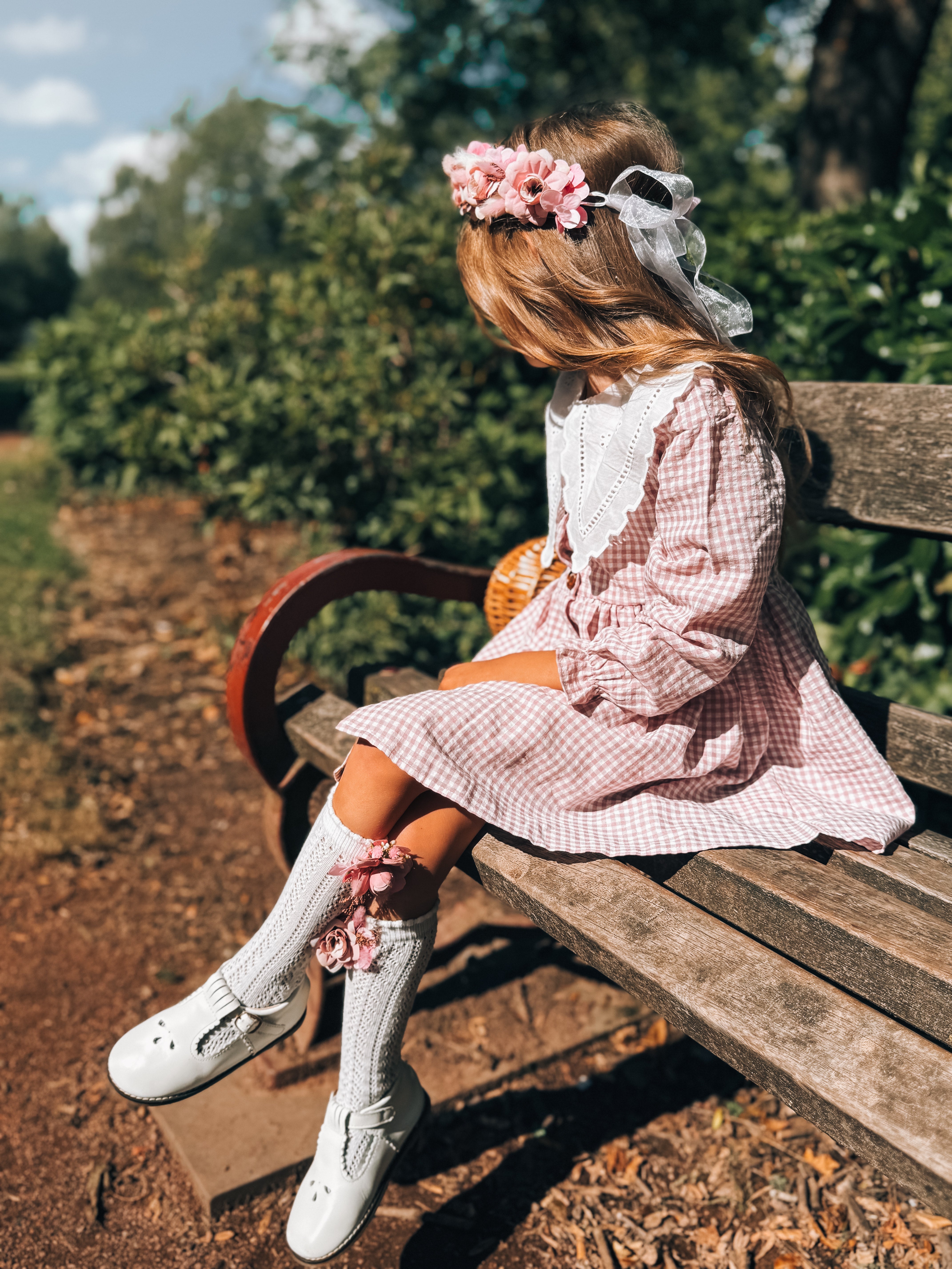 Blush gingham dress
