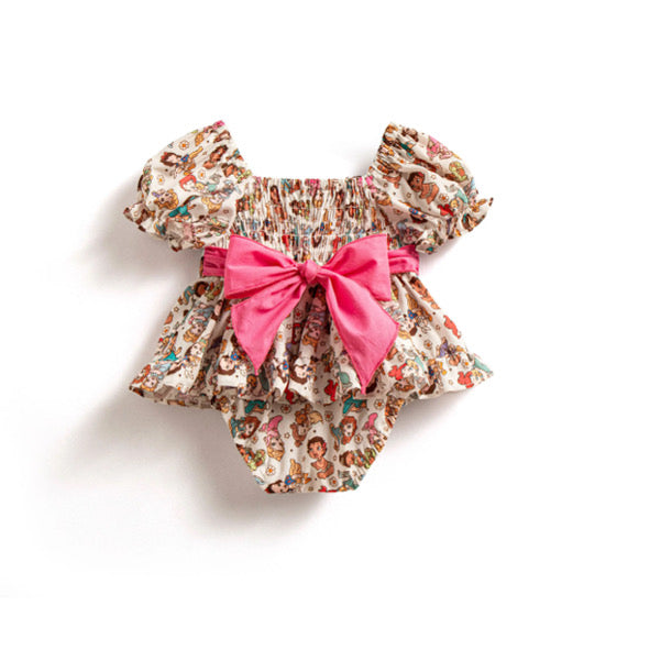 Baby girl gang tie back romper