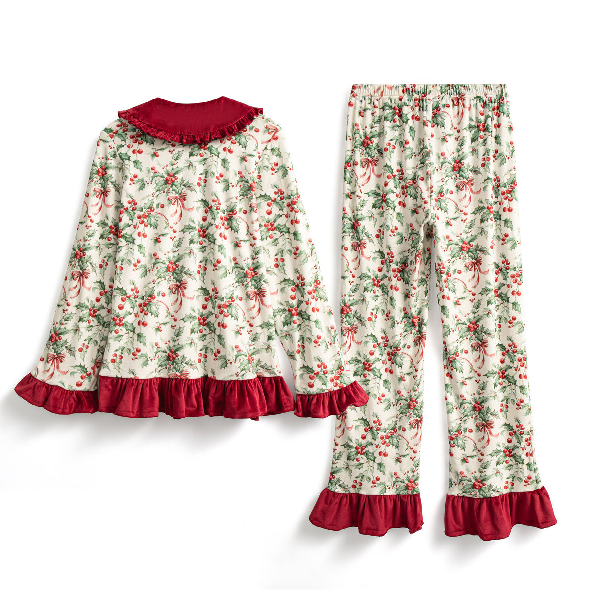 Holly berry buttoned women’s pyjamas