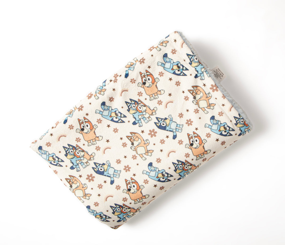 Blue dog fleece lined blanket