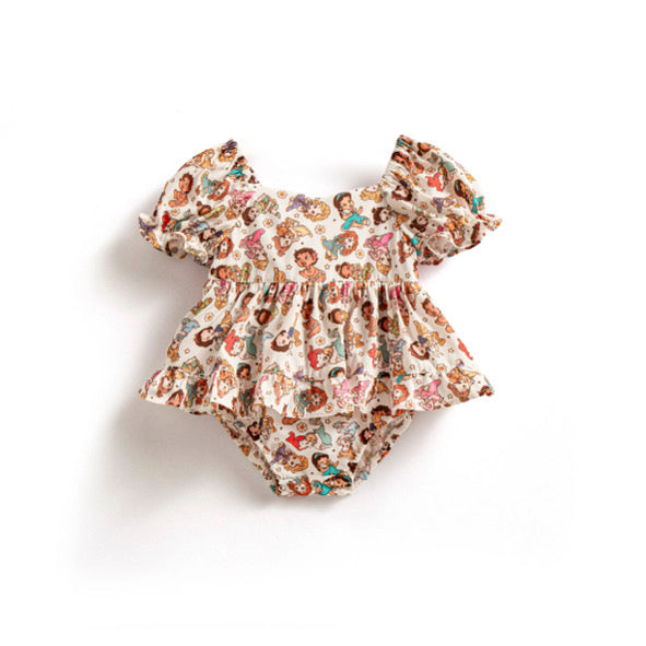 Baby girl gang tie back romper