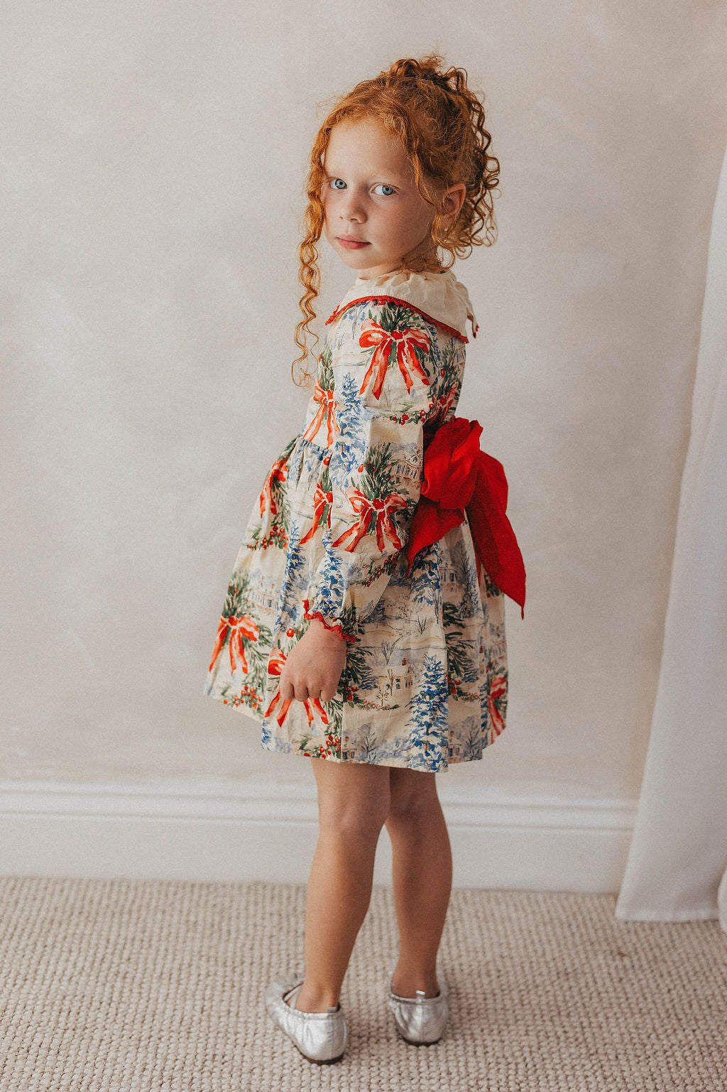 Winter cottage tie back dress