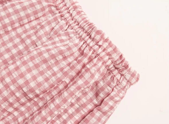 Blush gingham two piece