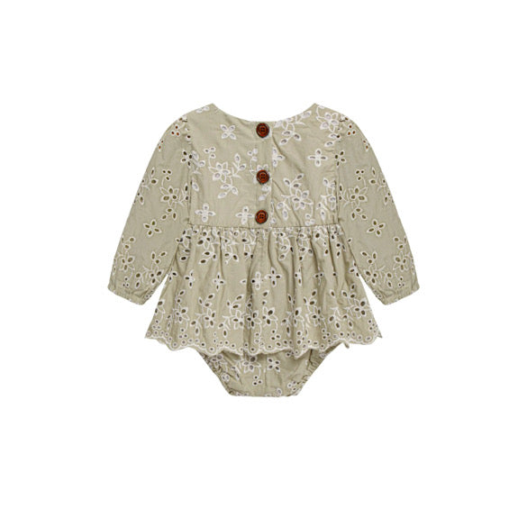 Sage green anglaise romper