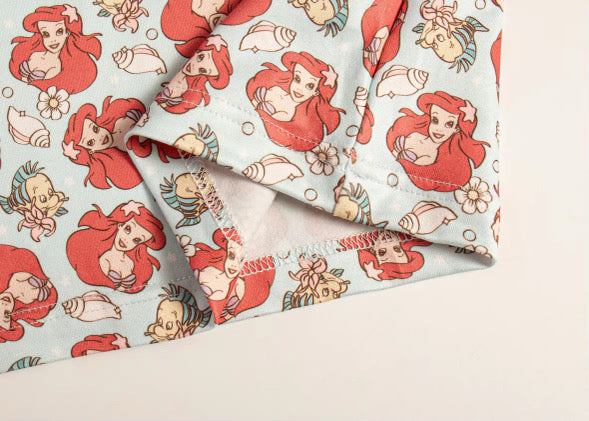 Mermaid shell pyjamas shorts set