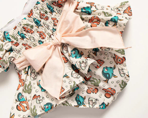 Just keep swimming tie back romper
