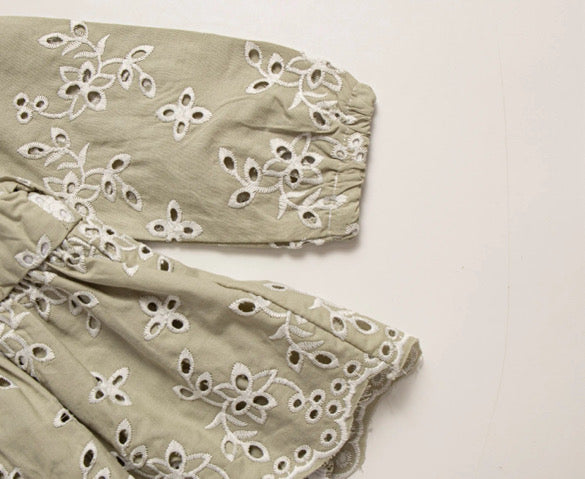 Sage green anglaise romper