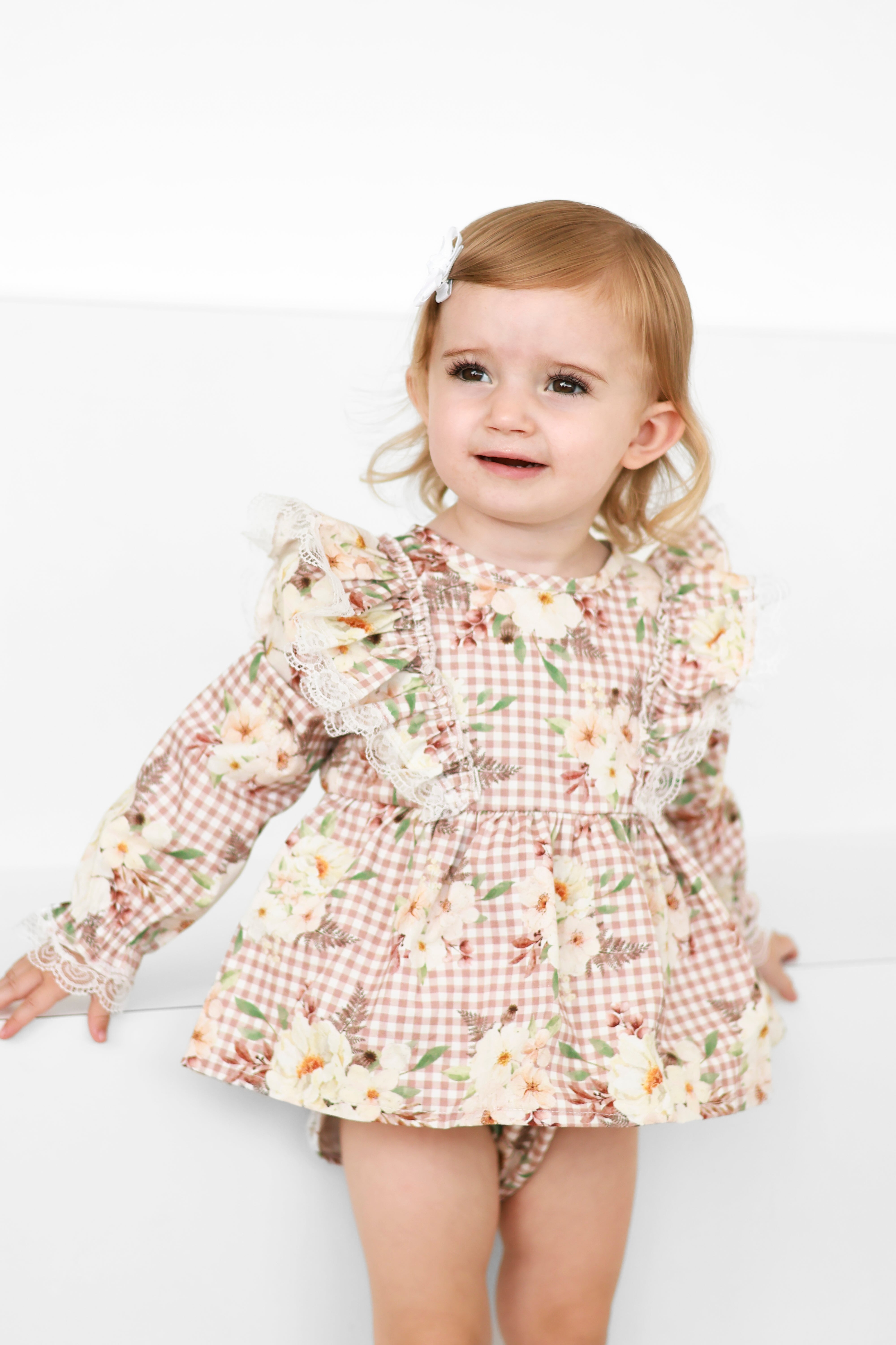 Gingham fields romper
