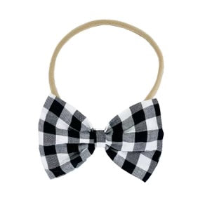 Black and white checked hair accessory