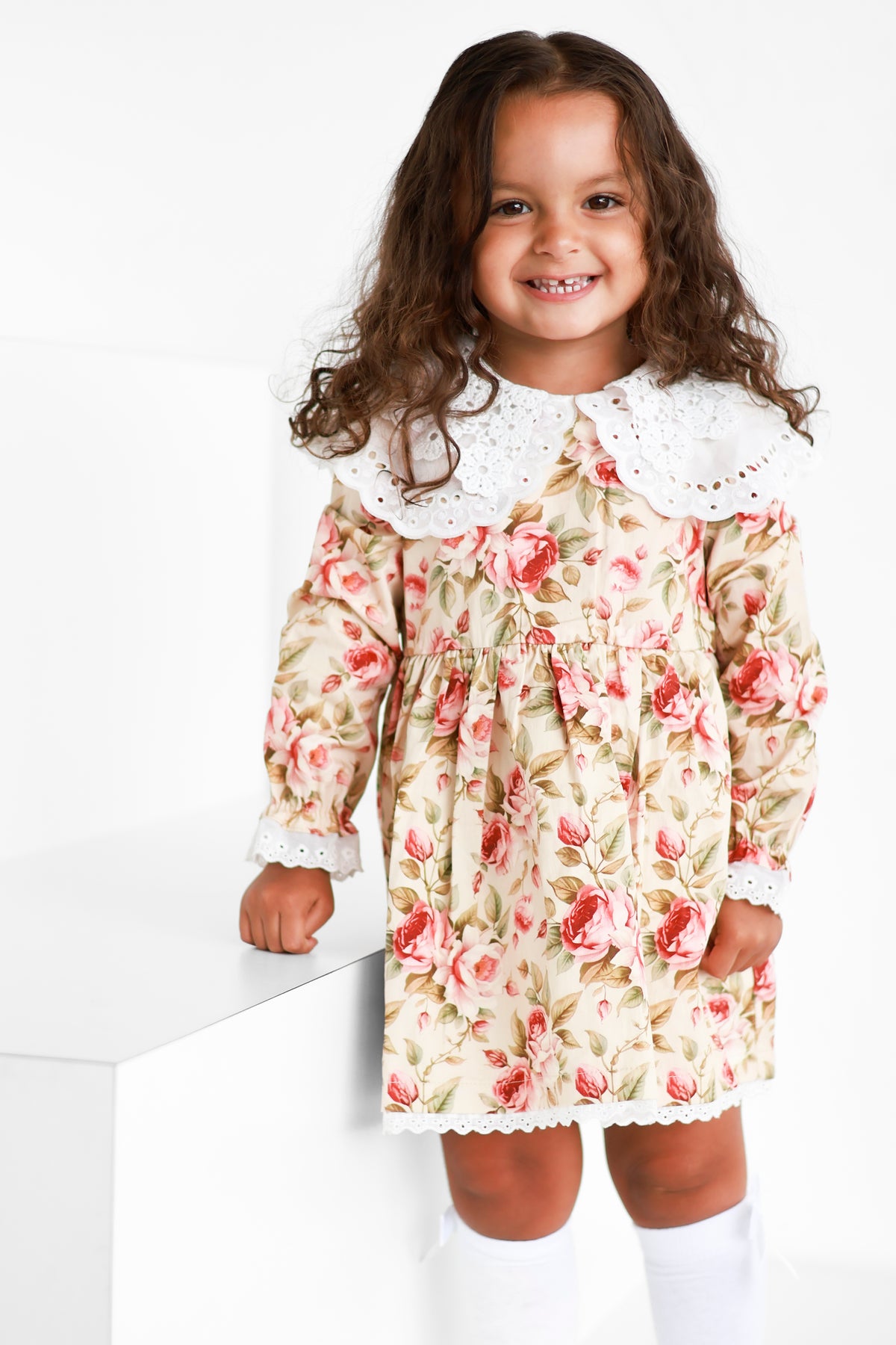 English rose double collared dress(coming soon)