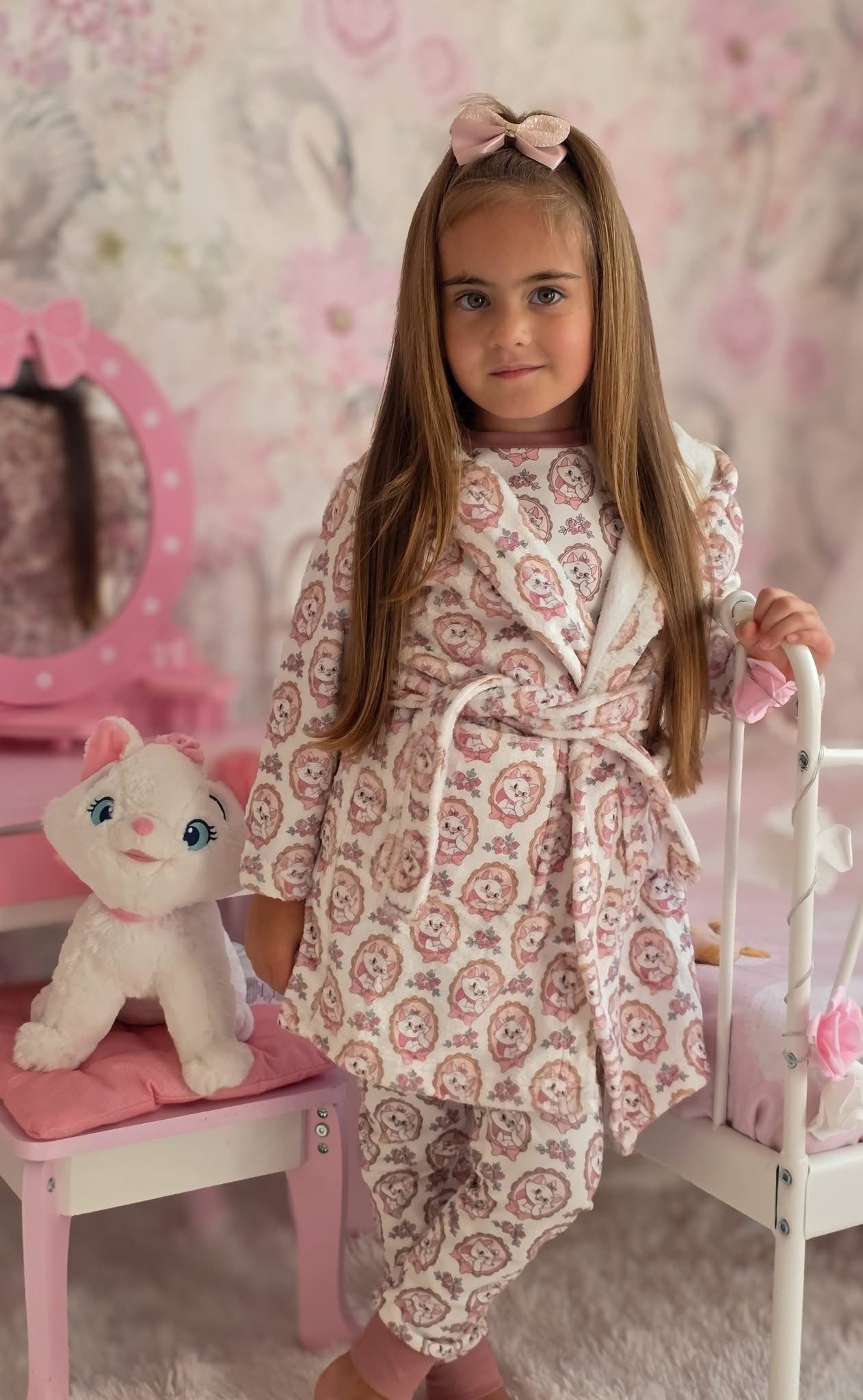Pink kitty dressing gown