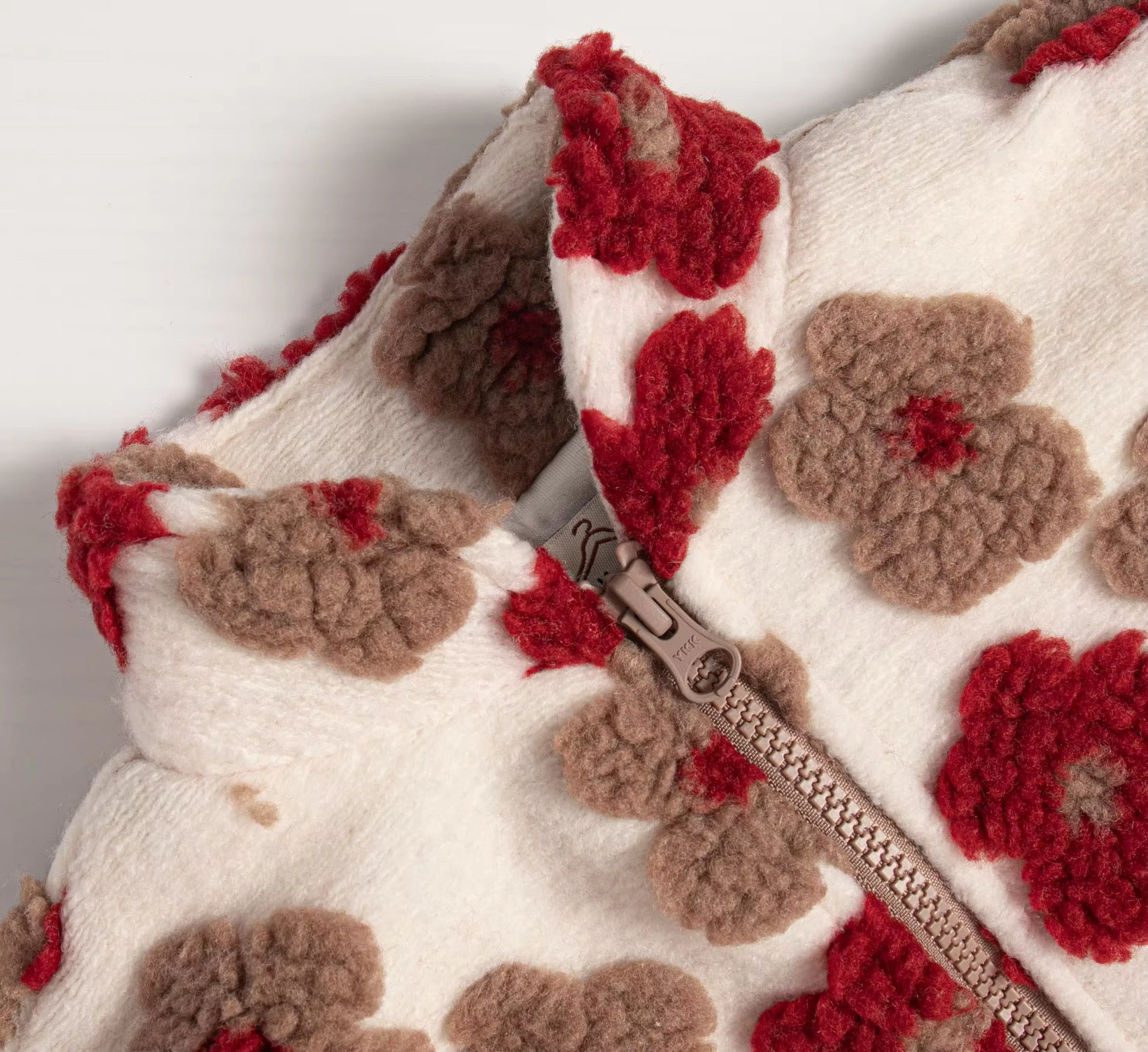 Red floral teddy jacket