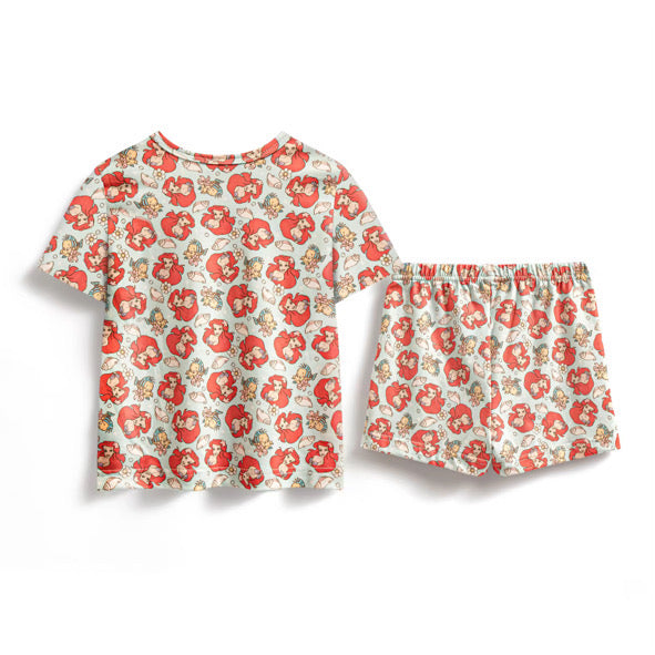 Mermaid shell pyjamas shorts set