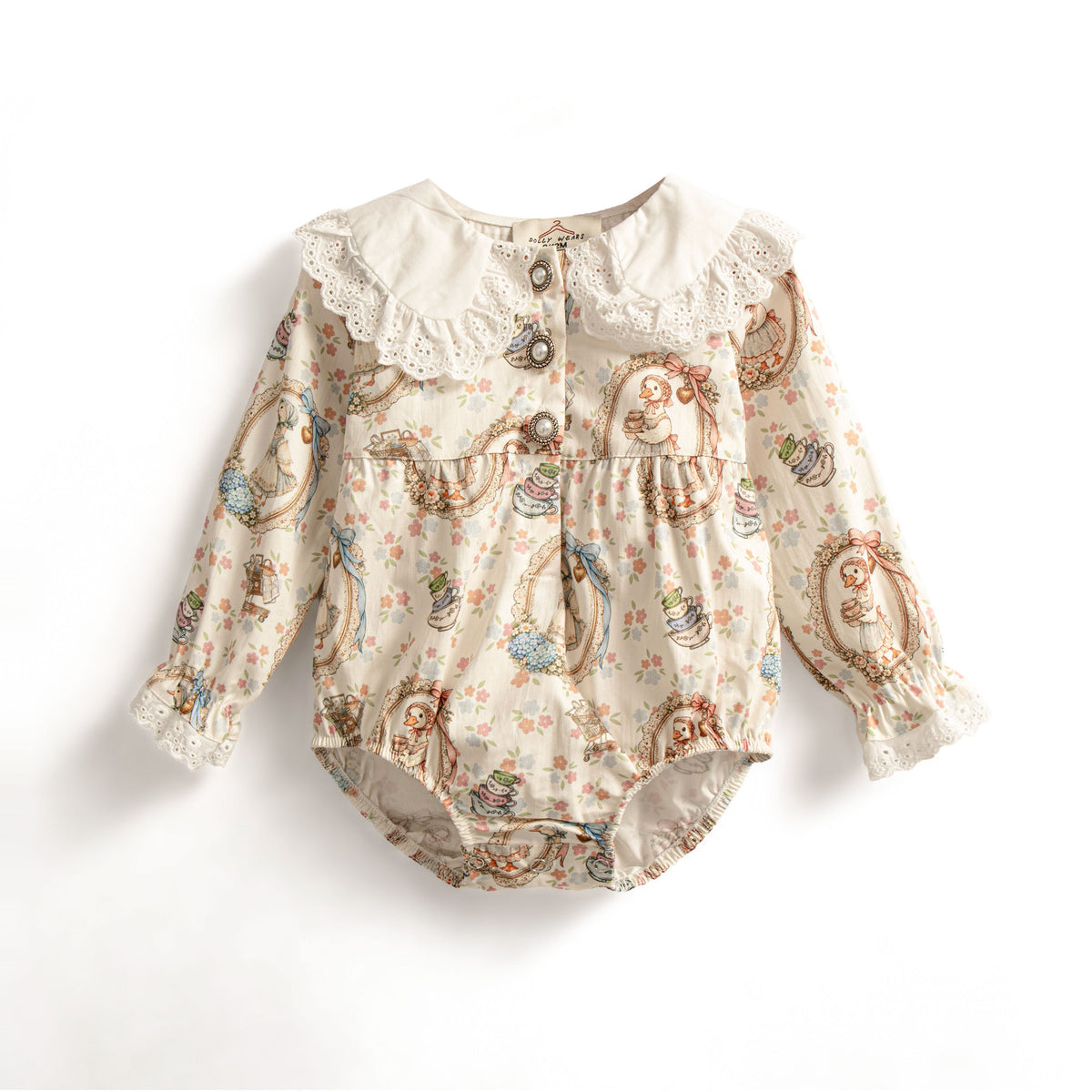 Mother goose buttoned romper