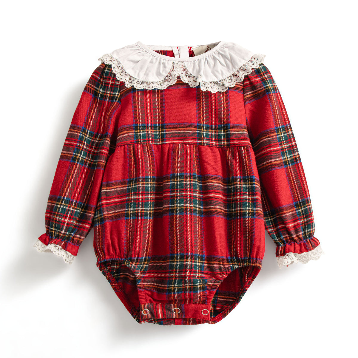 Ruby tartan tie back romper
