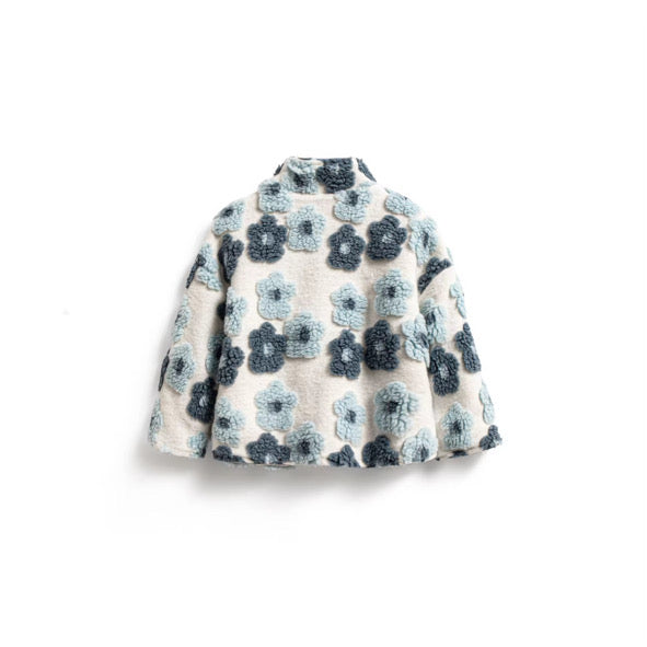 Blue floral teddy jacket