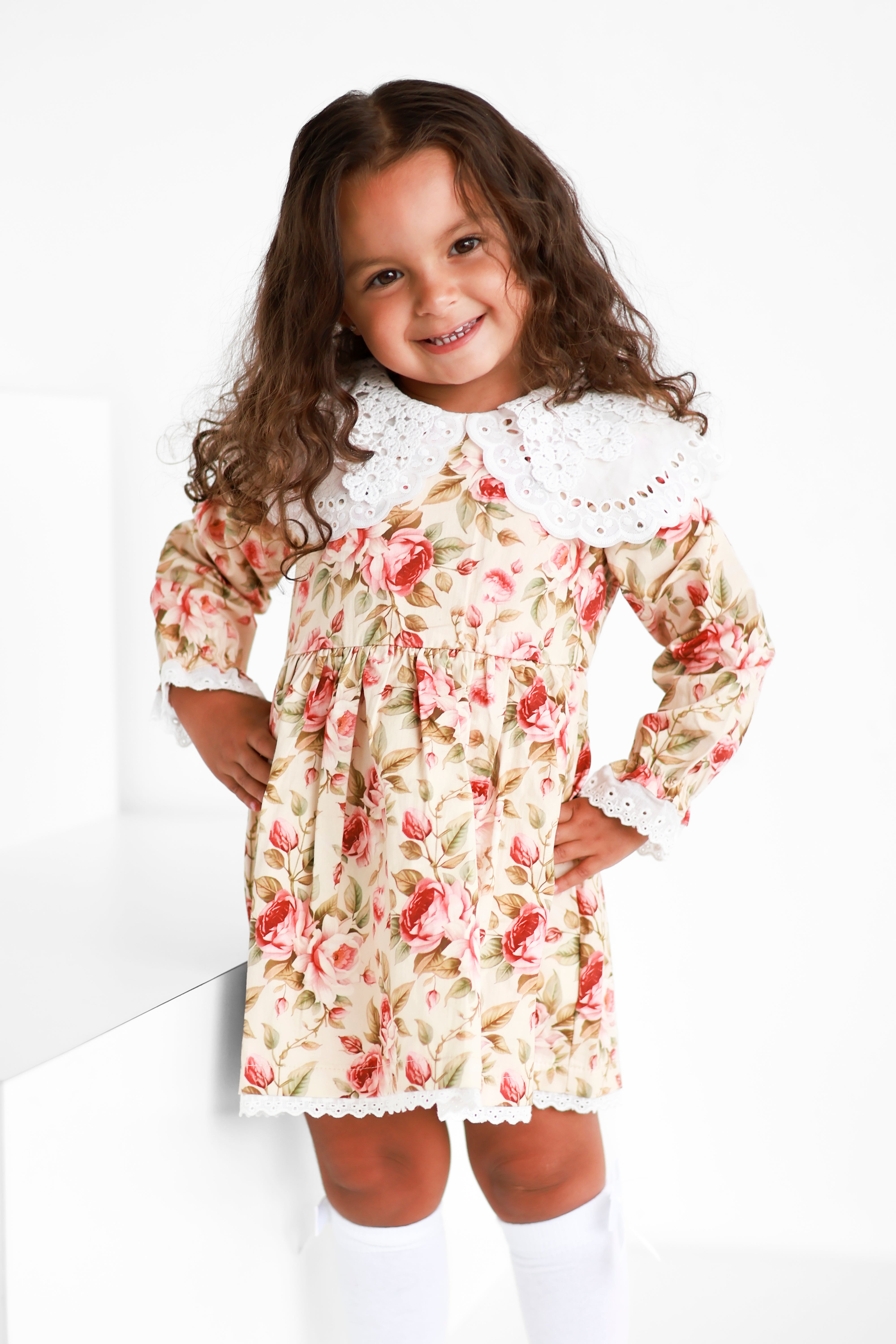 English rose double collared dress(coming soon)