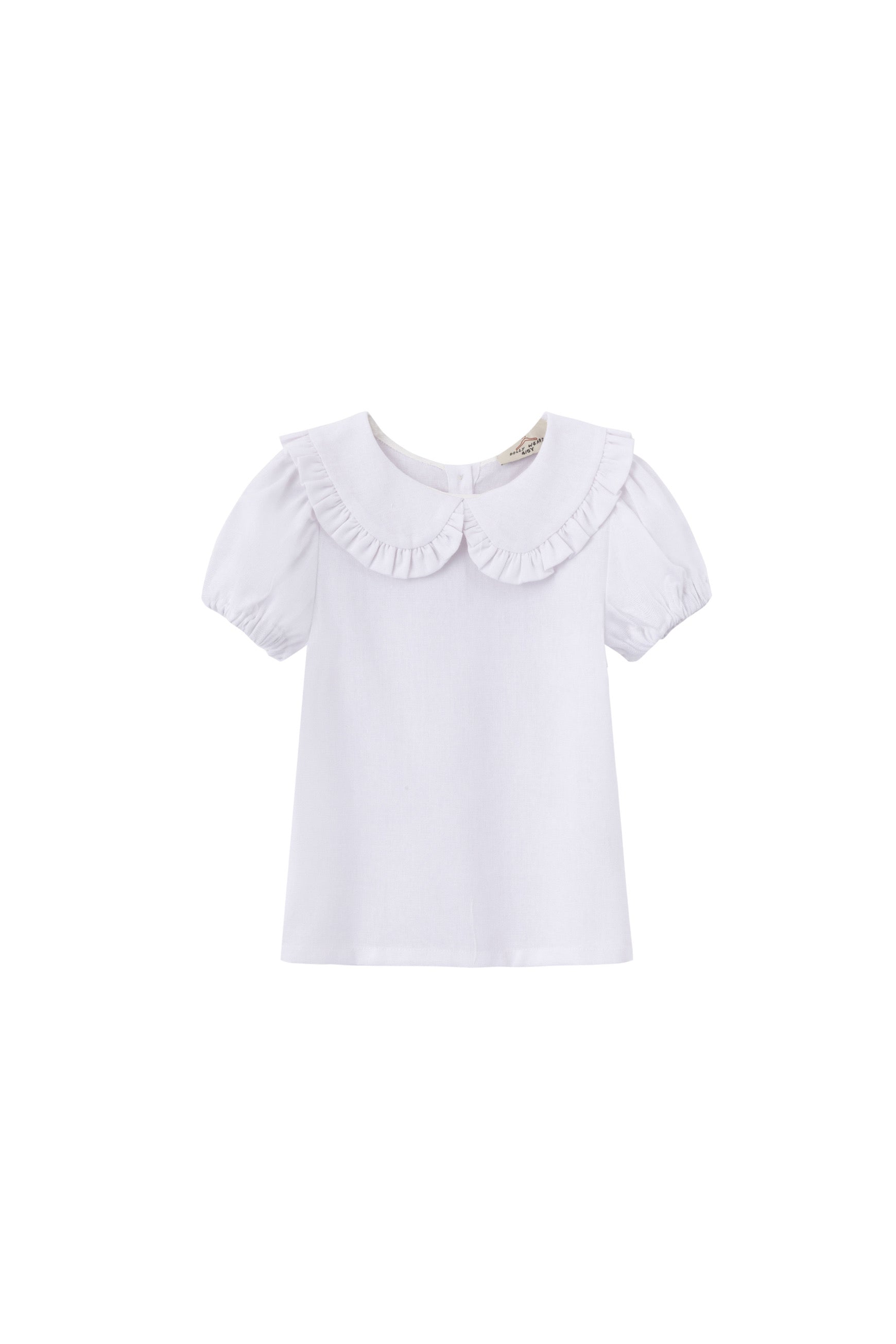 Short sleeve frill collar blouse